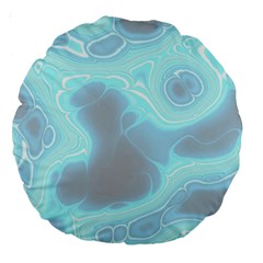 Blue Patterned Aurora Space Large 18  Premium Round Cushions by Mariart