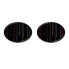 Falling Light Lines Perfection Graphic Colorful Cufflinks (oval)