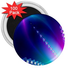 Flow Blue Pink High Definition 3  Magnets (100 Pack) by Mariart