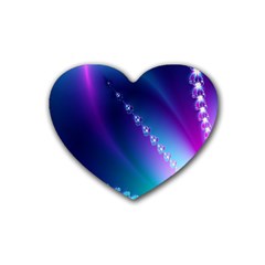 Flow Blue Pink High Definition Rubber Coaster (heart)  by Mariart