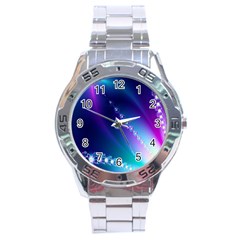 Flow Blue Pink High Definition Stainless Steel Analogue Watch by Mariart