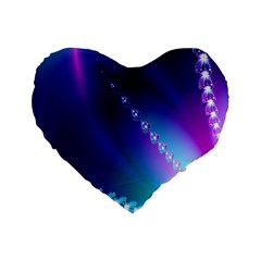 Flow Blue Pink High Definition Standard 16  Premium Flano Heart Shape Cushions by Mariart