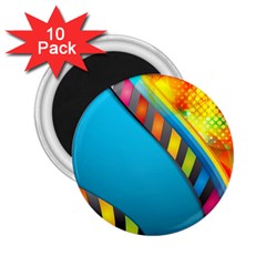 Color Dream Polka 2 25  Magnets (10 Pack) 