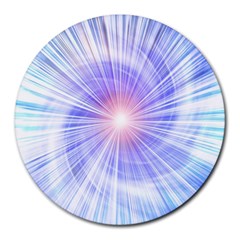 Creation Light Blue White Neon Sun Round Mousepads by Mariart