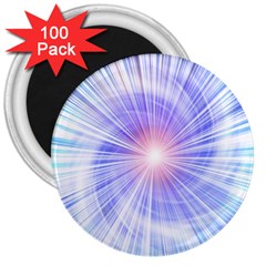 Creation Light Blue White Neon Sun 3  Magnets (100 Pack)