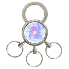 Creation Light Blue White Neon Sun 3-ring Key Chains by Mariart