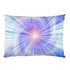 Creation Light Blue White Neon Sun Pillow Case (two Sides)