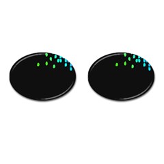 Green Black Widescreen Cufflinks (oval) by Mariart