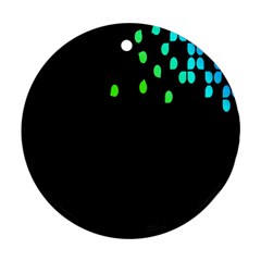 Green Black Widescreen Round Ornament (two Sides)