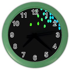 Green Black Widescreen Color Wall Clocks by Mariart