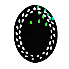 Green Black Widescreen Ornament (oval Filigree) by Mariart