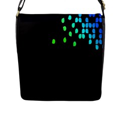 Green Black Widescreen Flap Messenger Bag (l)  by Mariart