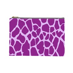 Giraffe Skin Purple Polka Cosmetic Bag (large) 