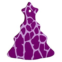Giraffe Skin Purple Polka Christmas Tree Ornament (two Sides)