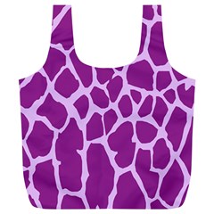 Giraffe Skin Purple Polka Full Print Recycle Bags (l)  by Mariart