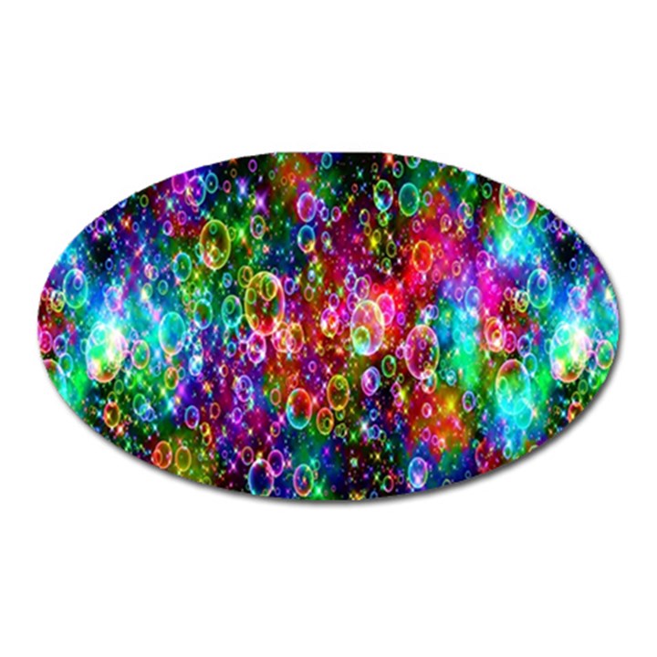 Colorful Bubble Shining Soap Rainbow Oval Magnet