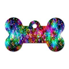 Colorful Bubble Shining Soap Rainbow Dog Tag Bone (one Side)