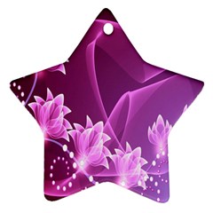 Lotus Sunflower Sakura Flower Floral Pink Purple Polka Leaf Polkadot Waves Wave Chevron Ornament (star)