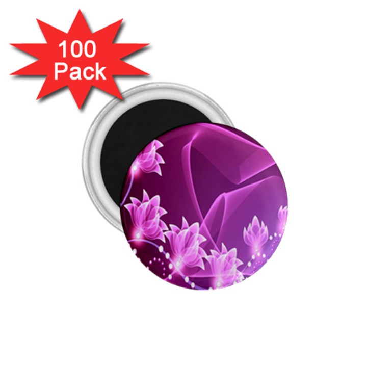 Lotus Sunflower Sakura Flower Floral Pink Purple Polka Leaf Polkadot Waves Wave Chevron 1.75  Magnets (100 pack) 