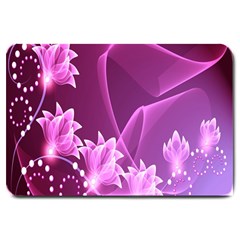 Lotus Sunflower Sakura Flower Floral Pink Purple Polka Leaf Polkadot Waves Wave Chevron Large Doormat 