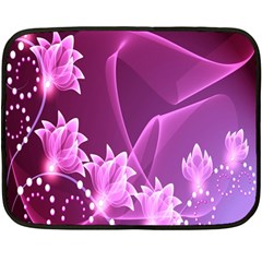 Lotus Sunflower Sakura Flower Floral Pink Purple Polka Leaf Polkadot Waves Wave Chevron Fleece Blanket (mini) by Mariart