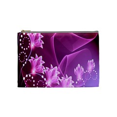 Lotus Sunflower Sakura Flower Floral Pink Purple Polka Leaf Polkadot Waves Wave Chevron Cosmetic Bag (medium) 