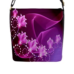 Lotus Sunflower Sakura Flower Floral Pink Purple Polka Leaf Polkadot Waves Wave Chevron Flap Messenger Bag (l) 