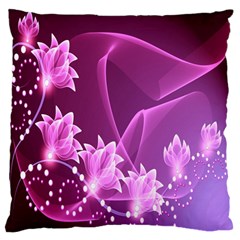 Lotus Sunflower Sakura Flower Floral Pink Purple Polka Leaf Polkadot Waves Wave Chevron Large Flano Cushion Case (one Side) by Mariart