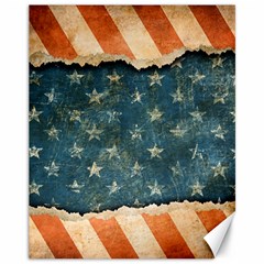 Grunge Ripped Paper Usa Flag Canvas 11  X 14   by Mariart