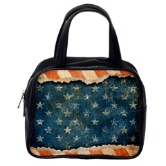 Grunge Ripped Paper Usa Flag Classic Handbags (one Side)