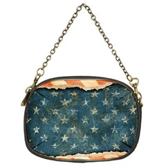 Grunge Ripped Paper Usa Flag Chain Purses (one Side)  by Mariart