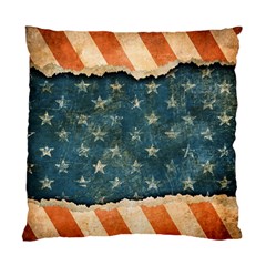 Grunge Ripped Paper Usa Flag Standard Cushion Case (two Sides)