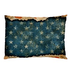 Grunge Ripped Paper Usa Flag Pillow Case by Mariart