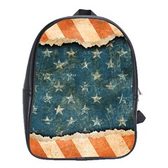 Grunge Ripped Paper Usa Flag School Bags (xl)  by Mariart