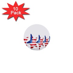 Multiple Us Flag Stars Line Slide 1  Mini Buttons (10 Pack) 