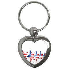 Multiple Us Flag Stars Line Slide Key Chains (heart) 