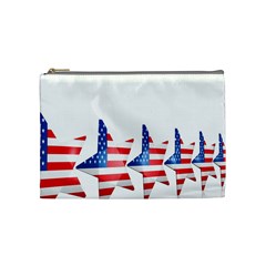 Multiple Us Flag Stars Line Slide Cosmetic Bag (medium) 
