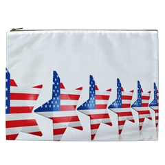 Multiple Us Flag Stars Line Slide Cosmetic Bag (xxl) 