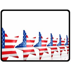 Multiple Us Flag Stars Line Slide Double Sided Fleece Blanket (large)  by Mariart