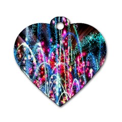 Fireworks Rainbow Dog Tag Heart (one Side) by Mariart