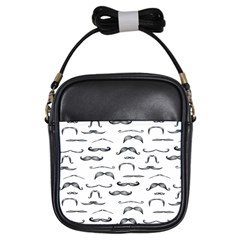 Mustache Man Black Hair Girls Sling Bags