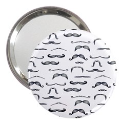 Mustache Man Black Hair 3  Handbag Mirrors