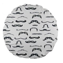 Mustache Man Black Hair Large 18  Premium Round Cushions