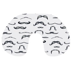 Mustache Man Black Hair Travel Neck Pillows by Mariart