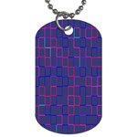 Grid Lines Square Pink Cyan Purple Blue Squares Lines Plaid Dog Tag (Two Sides) Front