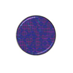 Grid Lines Square Pink Cyan Purple Blue Squares Lines Plaid Hat Clip Ball Marker (4 Pack)
