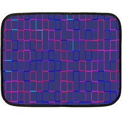 Grid Lines Square Pink Cyan Purple Blue Squares Lines Plaid Fleece Blanket (mini)