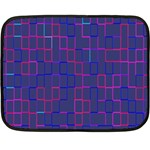 Grid Lines Square Pink Cyan Purple Blue Squares Lines Plaid Fleece Blanket (Mini) 35 x27  Blanket