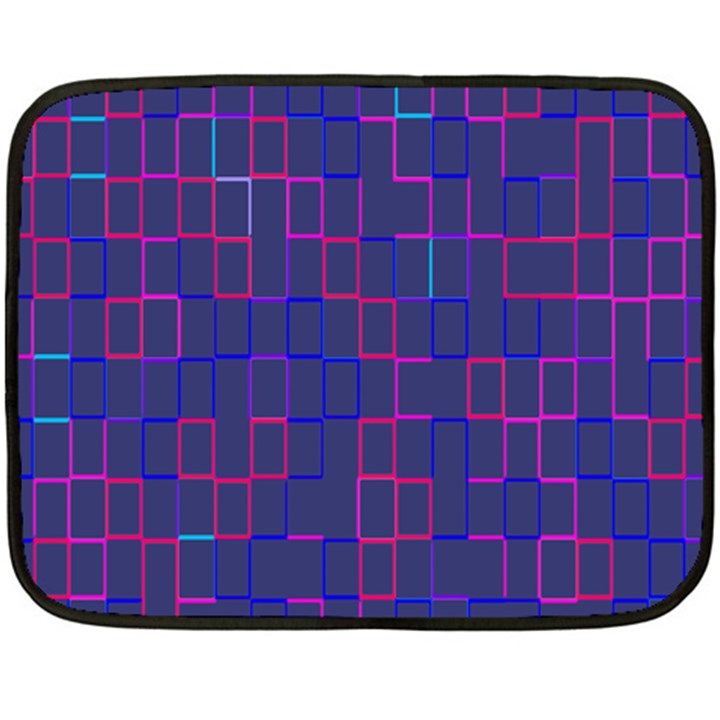 Grid Lines Square Pink Cyan Purple Blue Squares Lines Plaid Fleece Blanket (Mini)