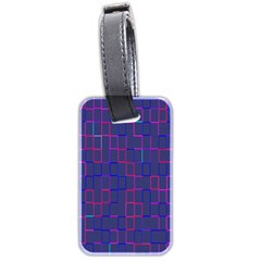 Grid Lines Square Pink Cyan Purple Blue Squares Lines Plaid Luggage Tags (two Sides) by Mariart